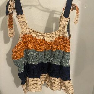 Boho Chic Striped Sleeveless Top